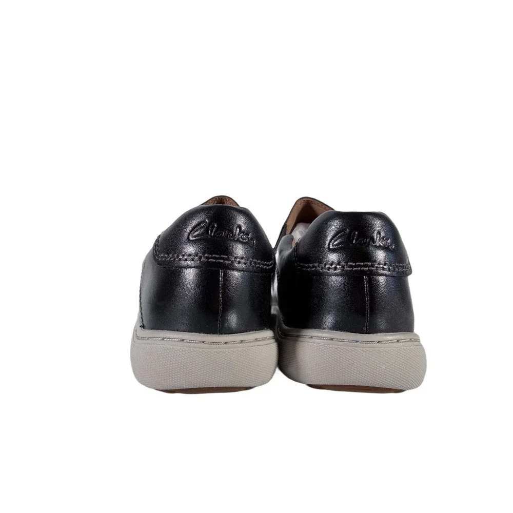 Clarks‎ Nalle Stride Black leather slip on sneakers flat work casual shoes 7.5W